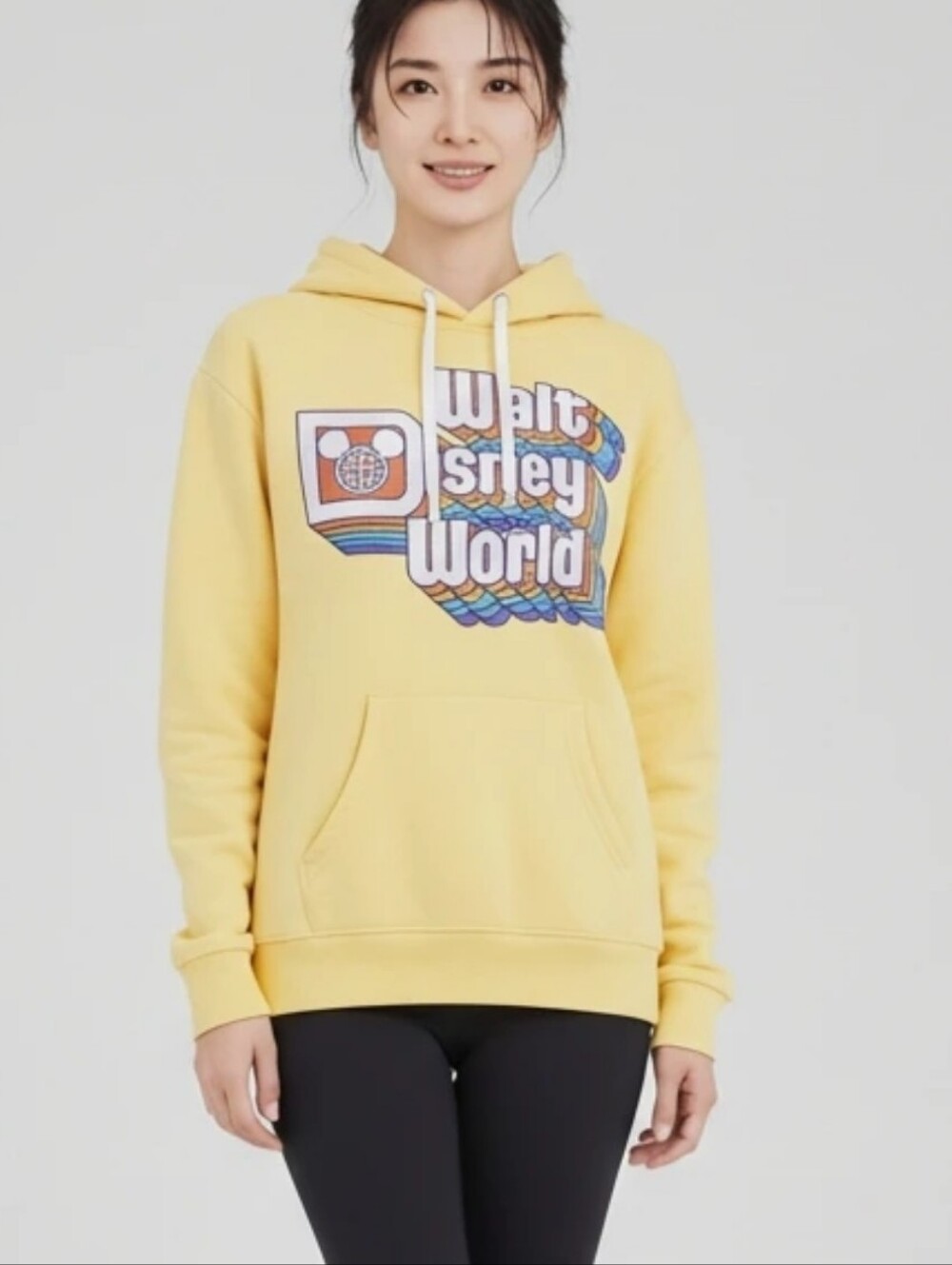 Walt Disney World Yellow Rainbow Logo‎ Hoodie Size Medium